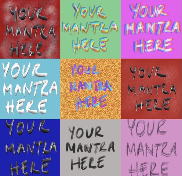 Your Mantra Here designs